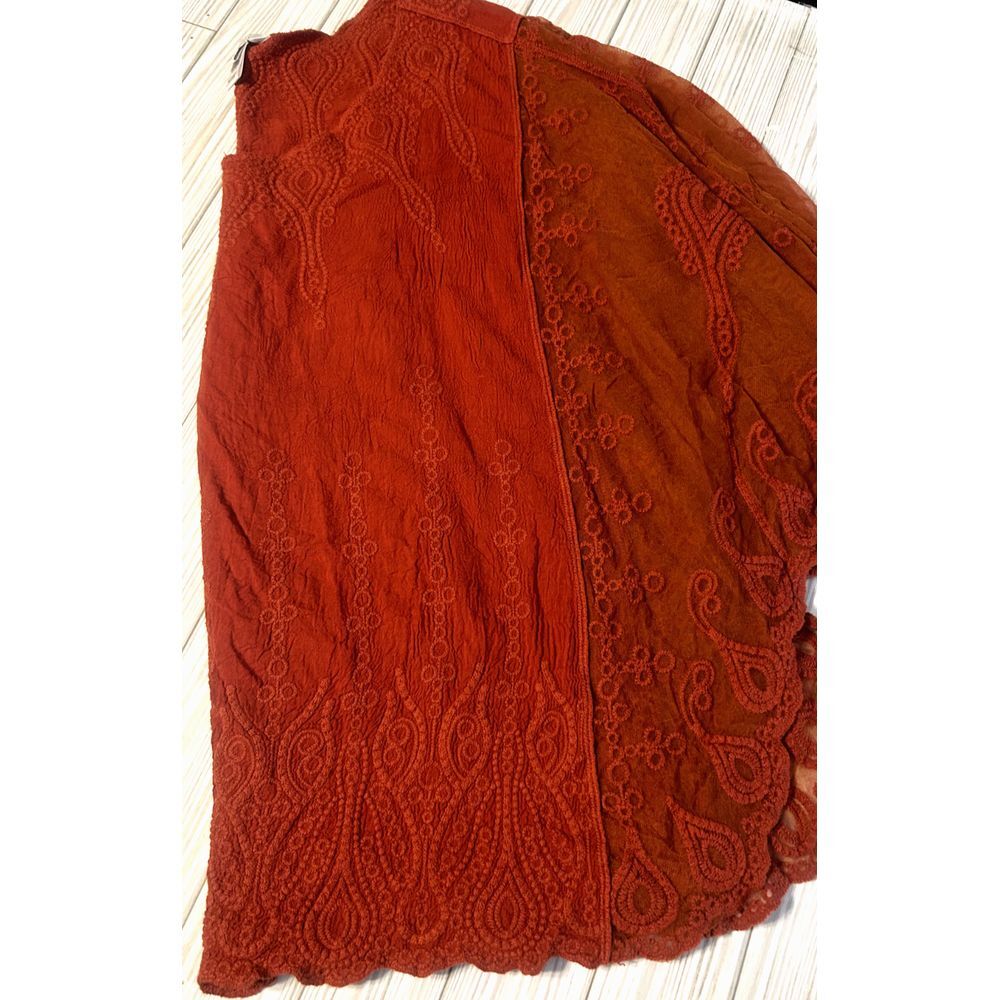 EST. 1946 Womens Orange Round Neck Short Sleeve Lace Blouse Top Size 18/20W